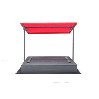 Zaprt impregniran peskovnik s streho in UV filtrom - 140x140 cm