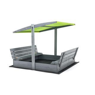 Zaprt impregniran peskovnik s streho in UV filtrom - 140x140 cm