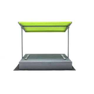 Zaprt impregniran peskovnik s streho in UV filtrom - 140x140 cm