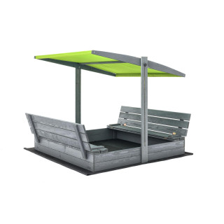 Zaprt impregniran peskovnik s streho in UV filtrom - 140x140 cm