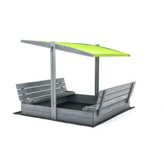 Zaprt impregniran peskovnik s streho in UV filtrom - 140x140 cm