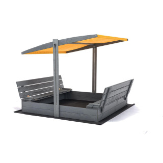 Zaprt impregniran peskovnik s streho in UV filtrom - 140x140 cm