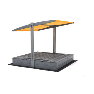 Zaprt impregniran peskovnik s streho in UV filtrom - 140x140 cm