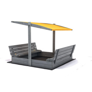 Zaprt impregniran peskovnik s streho in UV filtrom - 140x140 cm