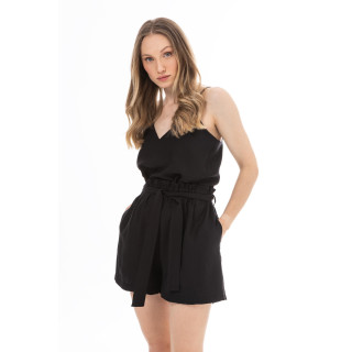 Ženski črni top brez naramnic