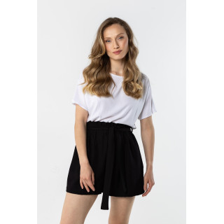 Ženske črne kratke hlače z visokim pasom