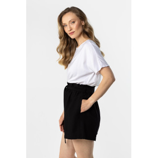 Ženske črne kratke hlače z visokim pasom