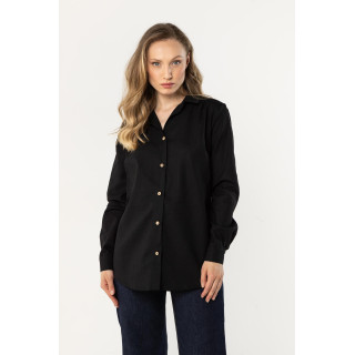 Ženska črna lanena srajca