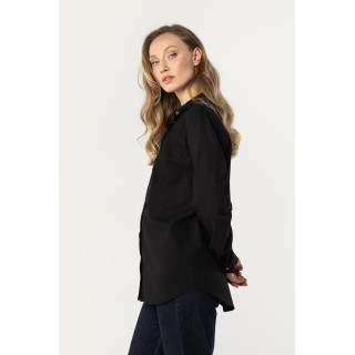 Ženska črna lanena srajca