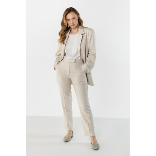 Ženske lanene hlače v bež barvi