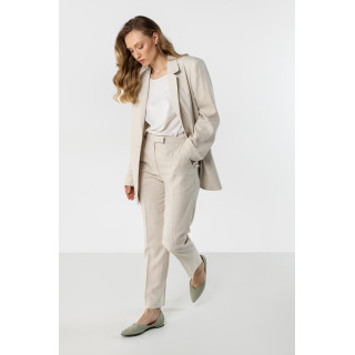 Ženske lanene hlače v bež barvi