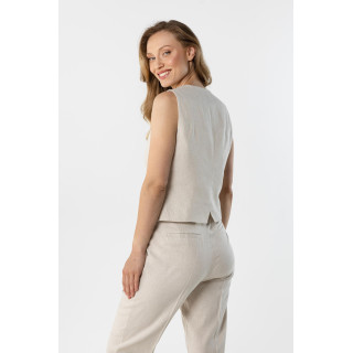 Ženski laneni telovnik v bež barvi