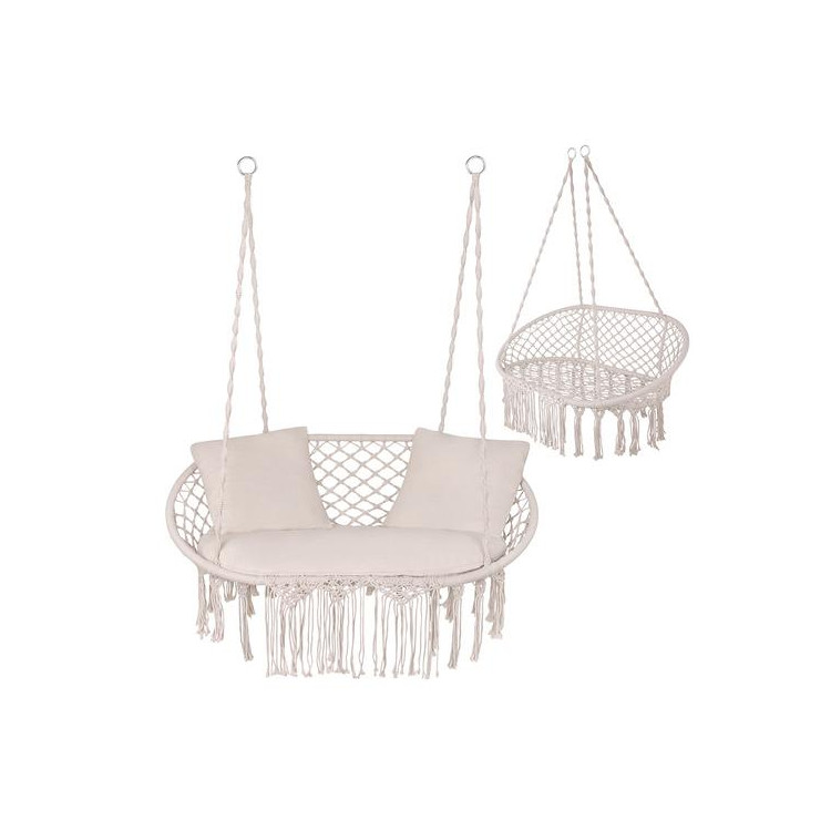 Dvosedežna vrtna gugalnica kremne barve