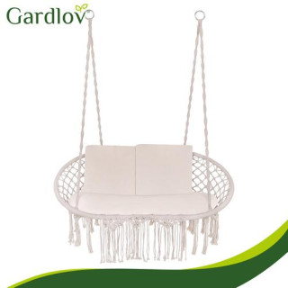 Dvosedežna vrtna gugalnica kremne barve