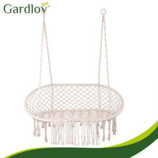 Dvosedežna vrtna gugalnica kremne barve