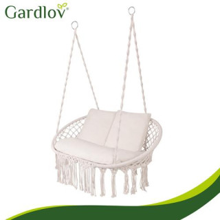 Dvosedežna vrtna gugalnica kremne barve