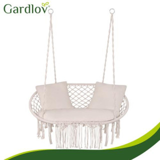 Dvosedežna vrtna gugalnica kremne barve