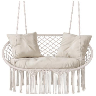 Dvosedežna vrtna gugalnica kremne barve