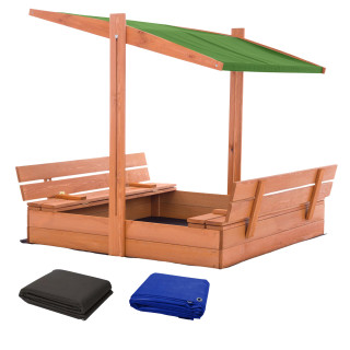 Impregniran peskovnik s streho z UV filtrom - 120x120 cm