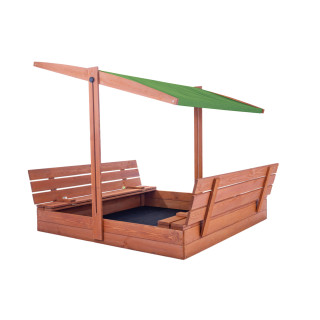 Impregniran peskovnik s streho z UV filtrom - 140x140 cm