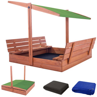 Impregniran peskovnik s streho z UV filtrom - 140x140 cm