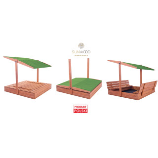 Impregniran peskovnik s streho z UV filtrom - 140x140 cm