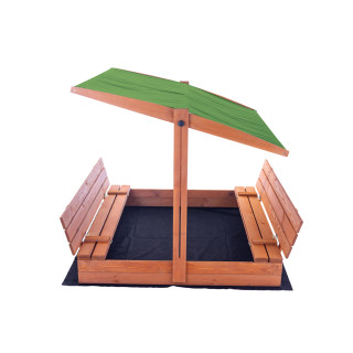 Impregniran peskovnik s streho z UV filtrom - 140x140 cm