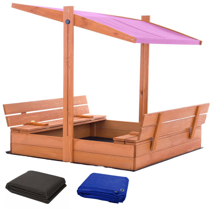 Impregniran peskovnik s streho z UV filtrom - 120x120 cm