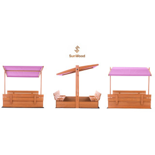 Impregniran peskovnik s streho z UV filtrom - 120x120 cm