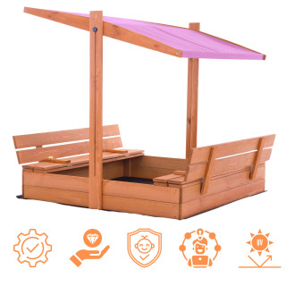 Impregniran peskovnik s streho z UV filtrom - 120x120 cm