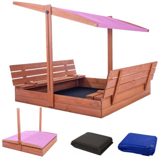 Impregniran peskovnik s streho z UV filtrom - 140x140 cm