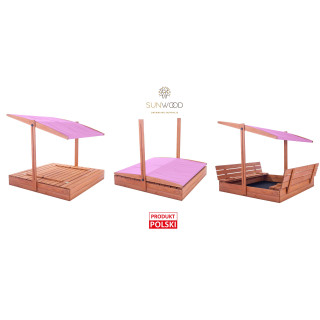 Impregniran peskovnik s streho z UV filtrom - 140x140 cm