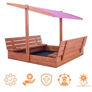 Impregniran peskovnik s streho z UV filtrom - 140x140 cm