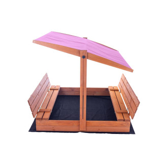 Impregniran peskovnik s streho z UV filtrom - 140x140 cm