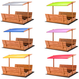 Impregniran peskovnik s streho z UV filtrom - 140x140 cm