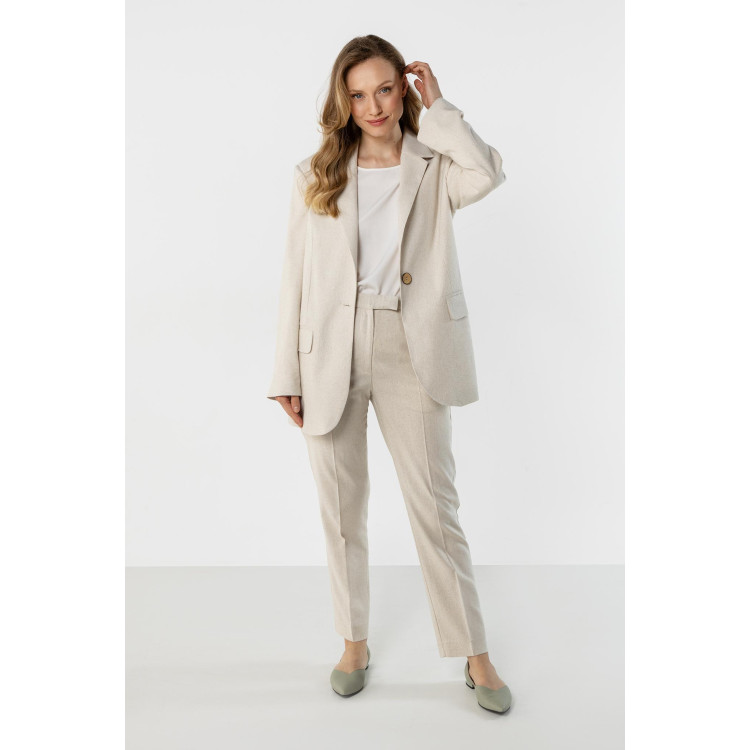 Ženska bež lanena jakna