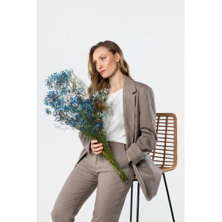 Ženska temno bež lanena jakna