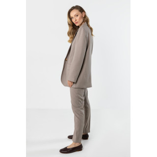 Ženska temno bež lanena jakna