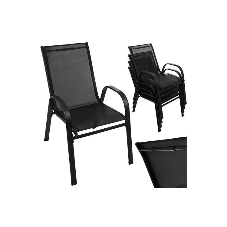 Komplet črnih vrtnih stolov - 4 kosi