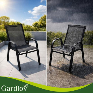 Komplet črnih vrtnih stolov - 4 kosi