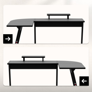 Huzaro črna gaming kotna miza HERO 6.0 BLACK