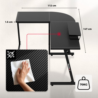 Huzaro črna gaming kotna miza HERO 6.0 BLACK