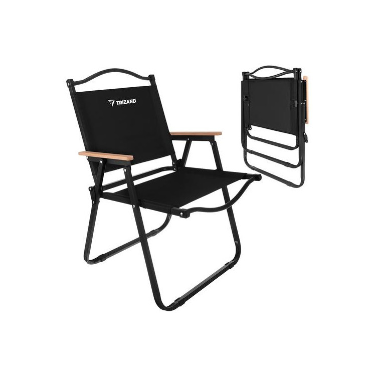 Črn zložljiv vrtni stol