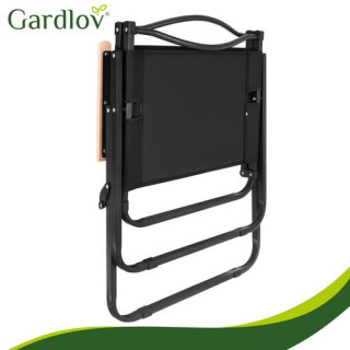 Črn zložljiv vrtni stol