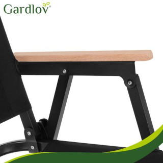 Črn zložljiv vrtni stol