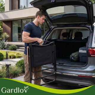 Črn zložljiv vrtni stol