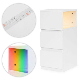 Bela nočna omarica z LED osvetlitvijo