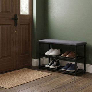 Omarica za čevlje z oblazinjenim sedežem in 2 policama