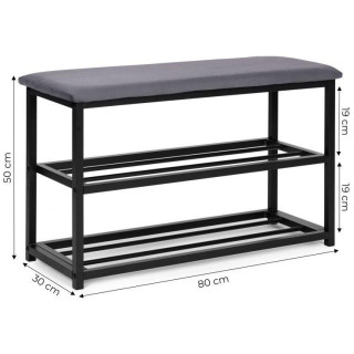 Omarica za čevlje z oblazinjenim sedežem in 2 policama