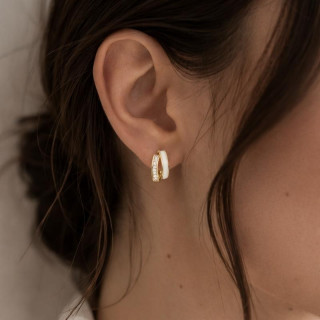 Ženski pozlačeni uhani s cirkoni